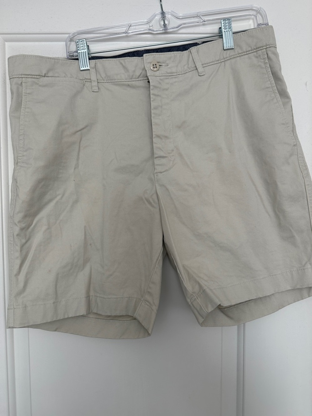 Classic Beige Flat-Front Men's Shorts